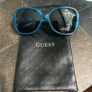 Guess Blue Oversized Square Sunglasses